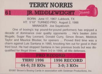 1997 Brown's #61 Terry Norris Back