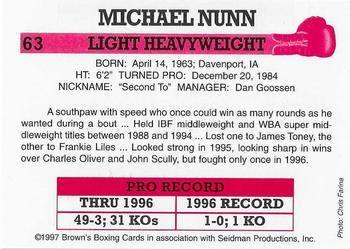 1997 Brown's #63 Michael Nunn Back