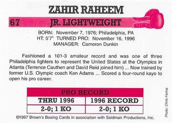 1997 Brown's #67 Zahir Raheem Back