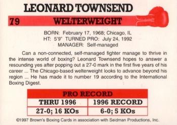 1997 Brown's #79 Leonard Townsend Back