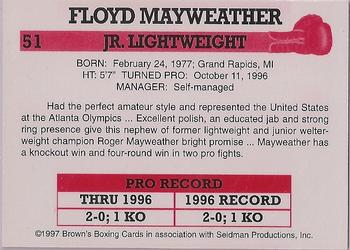 1997 Brown's #51 Floyd Mayweather Jr. Back