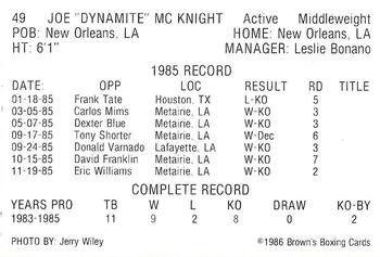 1986 Brown's #49 Joe McKnight Back