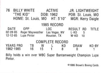 1986 Brown's Red Border #76 Billy White Back