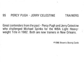 1986 Brown's Red Border #95 Percy Pugh / Jerry Celestine Back