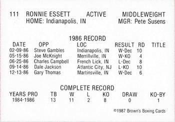 1987 Brown's Red Border #111 Ronnie Essett Back
