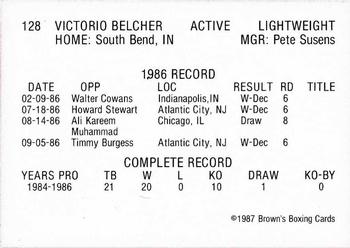 1987 Brown's Red Border #128 Victorio Belcher Back