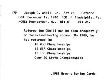 1988 Brown's #175 Joe O’Neill Jr. Back
