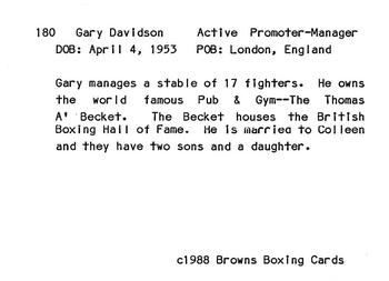1988 Brown's #180 Gary Davidson Back
