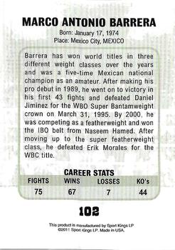 2011 Ringside Boxing Round Two #102 Marco Antonio Barrera Back