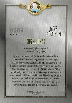 1998 Futera Platinum Boxing Legends #NNO Nigel Benn Back