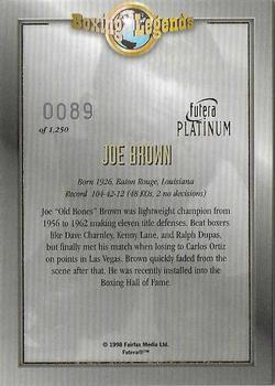 1998 Futera Platinum Boxing Legends #NNO Joe Brown Back