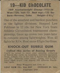 1948 Leaf Knock Out #19 Kid Chocolate Back
