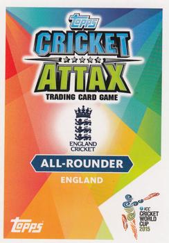 2015 Topps Cricket Attax ICC World Cup #37 Ben Stokes Back