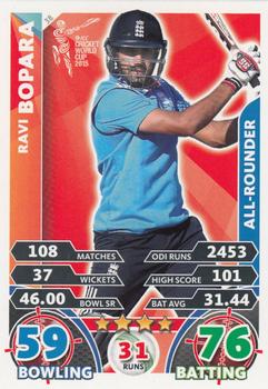 2015 Topps Cricket Attax ICC World Cup #38 Ravi Bopara Front