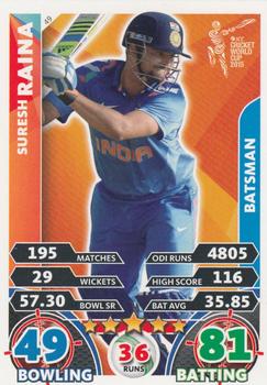 2015 Topps Cricket Attax ICC World Cup #49 Suresh Raina Front