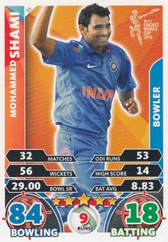 2015 Topps Cricket Attax ICC World Cup #55 Mohammed Shami Front