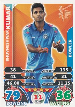 2015 Topps Cricket Attax ICC World Cup #57 Bhuvneshwar Kumar Front