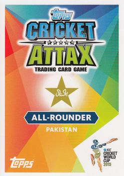 2015 Topps Cricket Attax ICC World Cup #86 Shahid Afridi Back