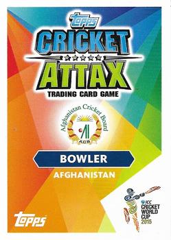 2015 Topps Cricket Attax ICC World Cup #4 Dawlat Zadran Back