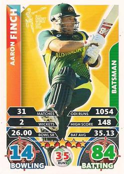 2015 Topps Cricket Attax ICC World Cup #8 Aaron Finch Front
