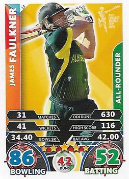 2015 Topps Cricket Attax ICC World Cup #13 James Faulkner Front