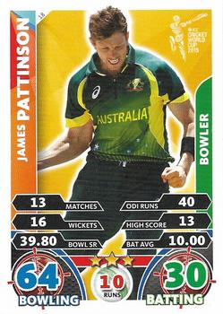 2015 Topps Cricket Attax ICC World Cup #18 James Pattinson Front