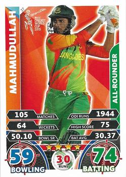 2015 Topps Cricket Attax ICC World Cup #27 Mahmudullah Front