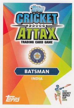 2015 Topps Cricket Attax ICC World Cup #48 Virat Kohli Back