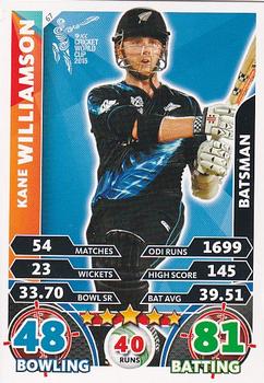 2015 Topps Cricket Attax ICC World Cup #67 Kane Williamson Front