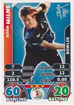 2015 Topps Cricket Attax ICC World Cup #76 Adam Milne Front