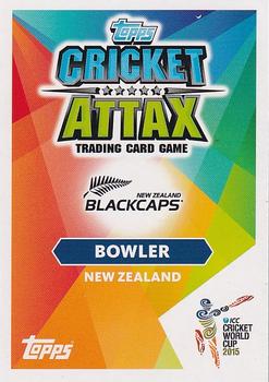 2015 Topps Cricket Attax ICC World Cup #78 Mitchell McClenaghan Back