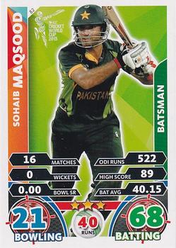 2015 Topps Cricket Attax ICC World Cup #82 Sohaib Maqsood Front