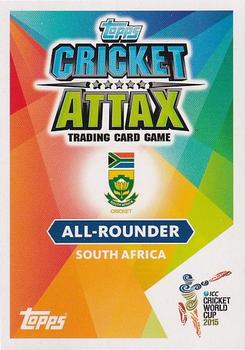 2015 Topps Cricket Attax ICC World Cup #102 Faf Du Plessis Back