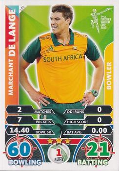 2015 Topps Cricket Attax ICC World Cup #108 Marchant de Lange Front