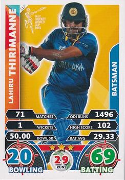 2015 Topps Cricket Attax ICC World Cup #112 Lahiru Thirimanne Front