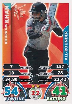 2015 Topps Cricket Attax ICC World Cup #123 Khurram Khan Front