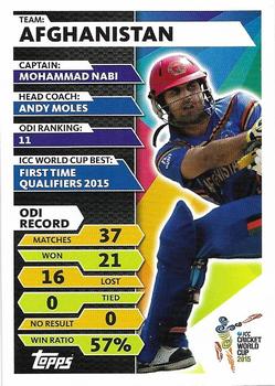 2015 Topps Cricket Attax ICC World Cup #147 Mohammad Nabi Back