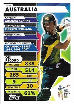 2015 Topps Cricket Attax ICC World Cup #148 Michael Clarke Back