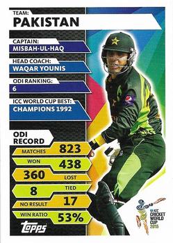2015 Topps Cricket Attax ICC World Cup #154 Misbah-ul-Haq Back
