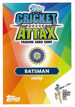 2015 Topps Cricket Attax ICC World Cup #165 Shikhar Dhawan / Virat Kohli Back