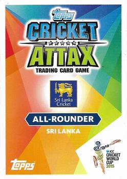 2015 Topps Cricket Attax ICC World Cup #171 Angelo Mathews / Tillakaratne Dilshan Back