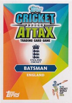 2015 Topps Cricket Attax ICC World Cup #176 Alastair Cook Back