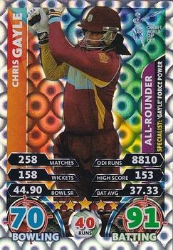 2015 Topps Cricket Attax ICC World Cup #184 Chris Gayle Front