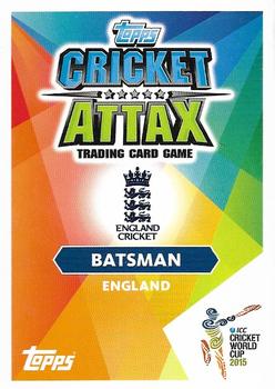 2015 Topps Cricket Attax ICC World Cup #188 Ian Bell Back