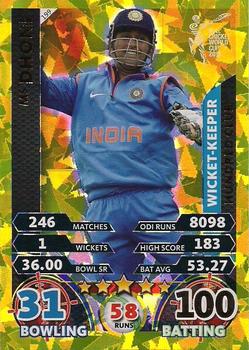 2015 Topps Cricket Attax ICC World Cup #199 MS Dhoni Front