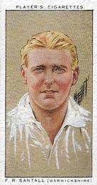 1934 Player's Cricketers #25 Reg Santall Front