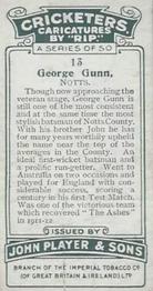 1926 Player's Cricketers (Caricatures by RIP) #13 George Gunn Back