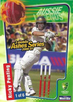 2006-07 Weet-Bix Ashes Series Aussie Legends #1 Ricky Ponting Front