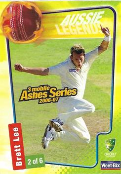 2006-07 Weet-Bix Ashes Series Aussie Legends #2 Brett Lee Front