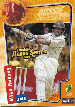 2006-07 Weet-Bix Ashes Series Aussie Legends #3 Mike Hussey Front